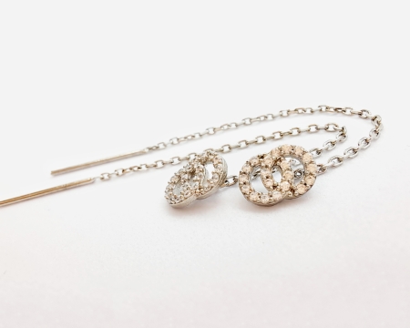 Hõbekõrvarõngad tsirkoonidega